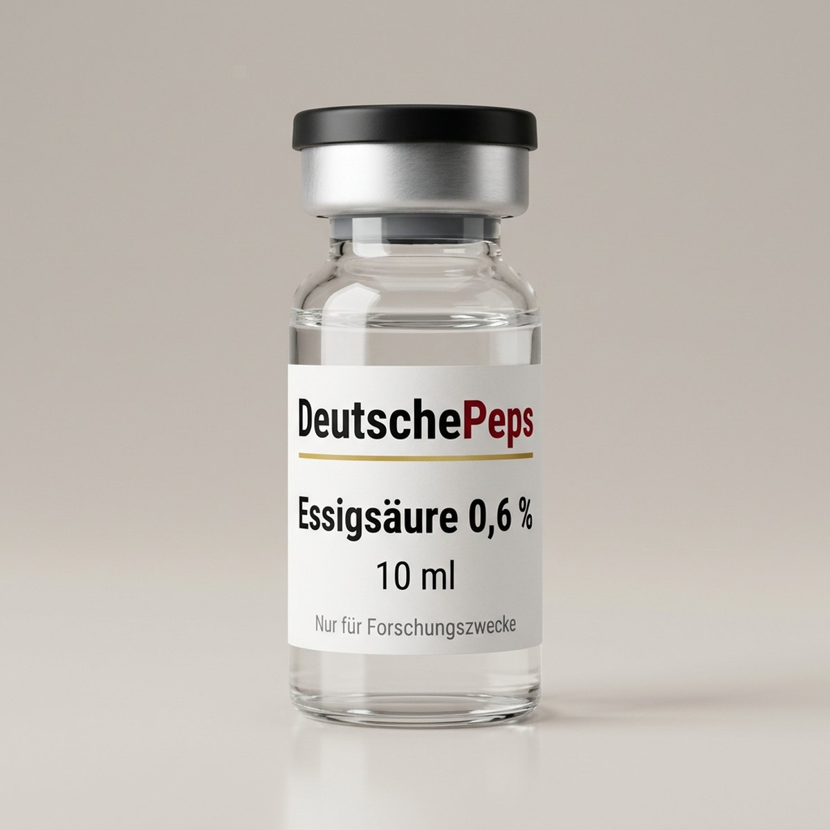 Essigsäure 0,6 % 10 ml — Vial mit lyophilisiertem Forschungspeptid (Symbolbild)