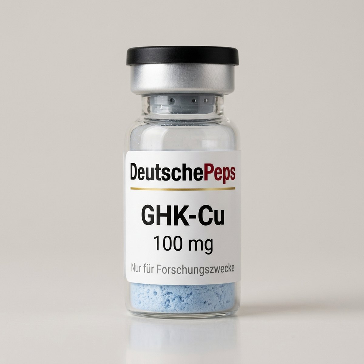 GHK-Cu 100 mg — Vial mit lyophilisiertem Forschungspeptid (Symbolbild)