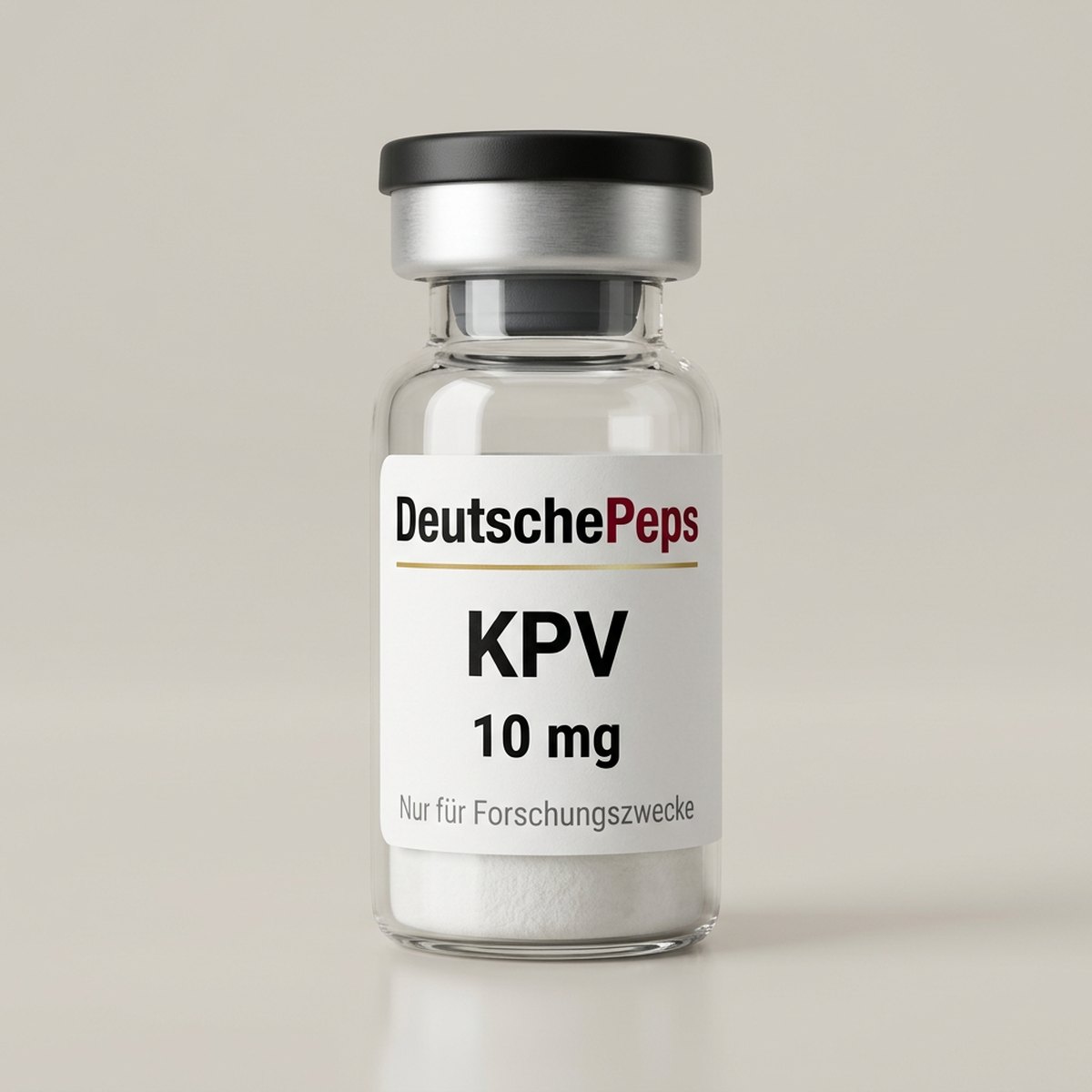 KPV 10 mg — Vial mit lyophilisiertem Forschungspeptid (Symbolbild)