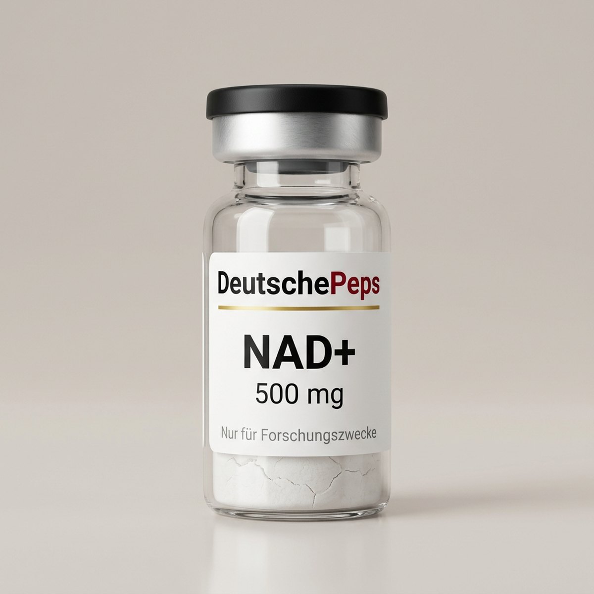 NAD+ 500 mg — Vial mit lyophilisiertem Forschungspeptid (Symbolbild)