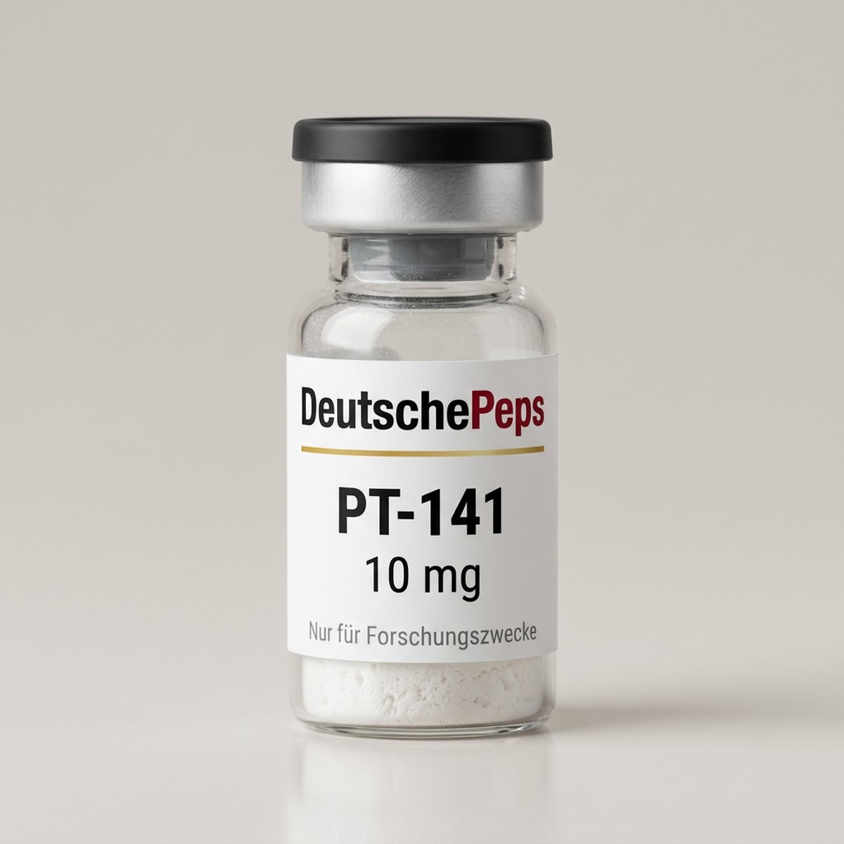 PT-141 10 mg — Vial mit lyophilisiertem Forschungspeptid (Symbolbild)