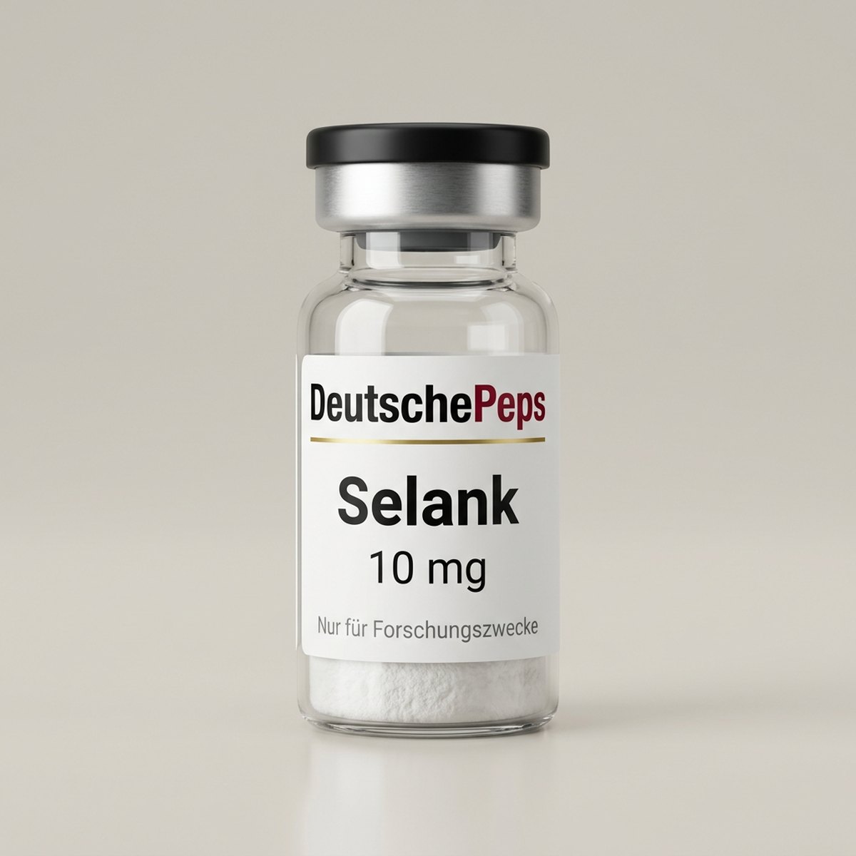 Selank 10 mg — Vial mit lyophilisiertem Forschungspeptid (Symbolbild)