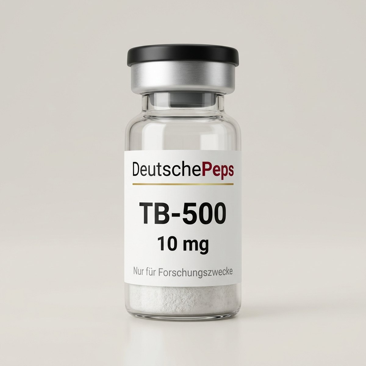 TB-500 10 mg — Vial mit lyophilisiertem Forschungspeptid (Symbolbild)